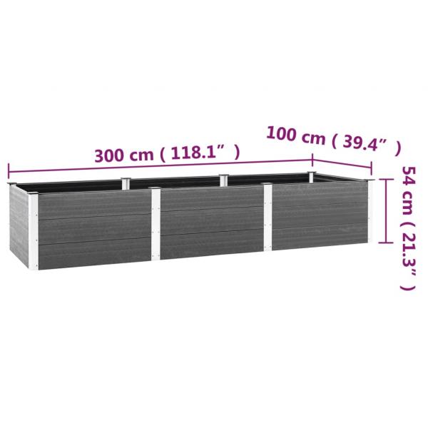 Hochbeet Grau 300x100x54 cm WPC 