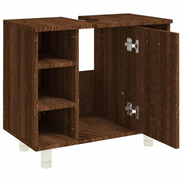 Badschrank Braun Eichen-Optik 60x32x53,5 cm Holzwerkstoff