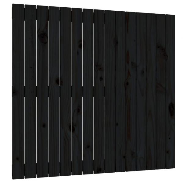 Wand-Kopfteil Schwarz 95,5x3x90 cm Massivholz Kiefer