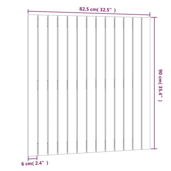 Wand-Kopfteil Schwarz 82,5x3x90 cm Massivholz Kiefer