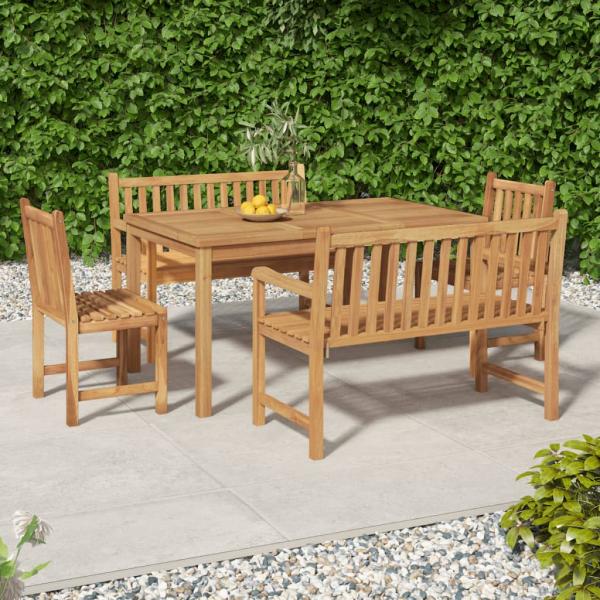 ARDEBO.de - 5-tlg. Garten-Essgruppe Massivholz Teak