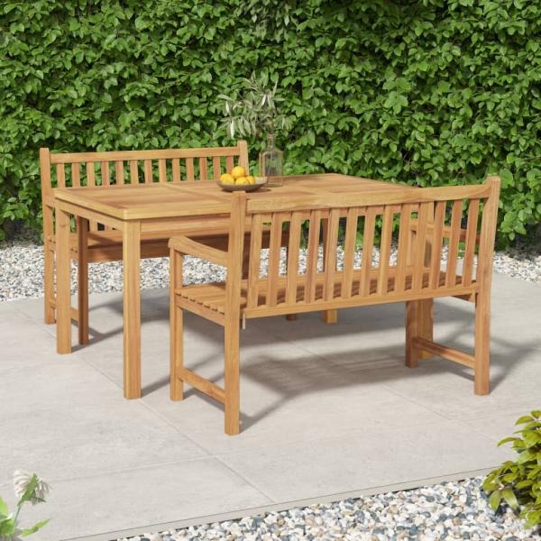 ARDEBO.de - 3-tlg. Garten-Essgruppe Massivholz Teak