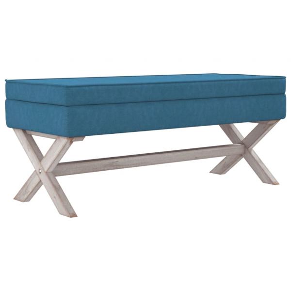 Hocker mit Stauraum Blau 110x45x49 cm Samt