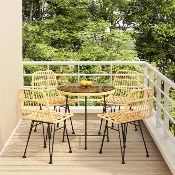 ARDEBO.de - 5-tlg. Garten-Essgruppe Poly Rattan