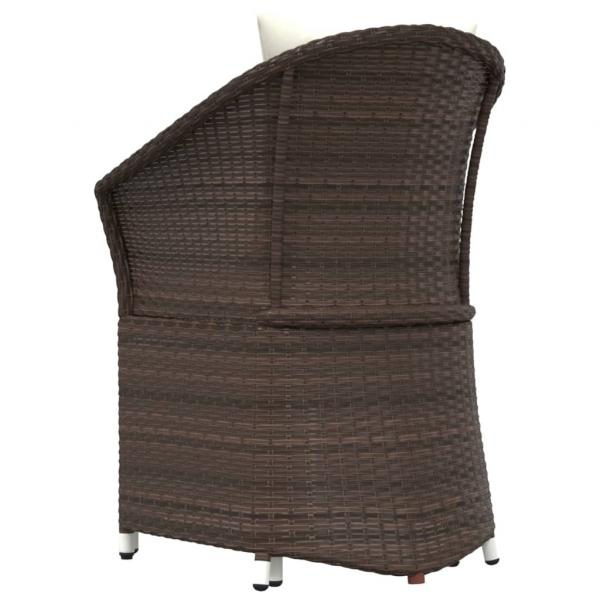 2-tlg. Garten-Lounge-Set mit Kissen Braun Poly Rattan