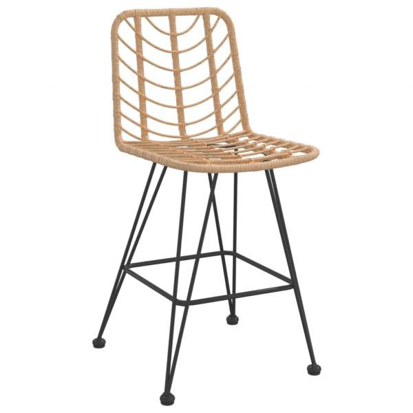 Barhocker 2 Stk. 45x56x103,5 cm PE-Rattan und Stahl