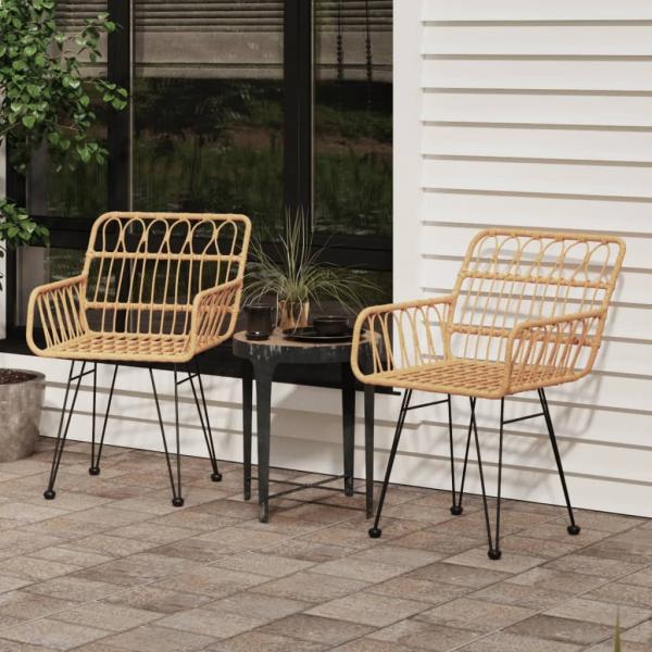 ARDEBO.de - Gartenstühle 2 Stk. mit Armlehnen 56x64x80 cm PE-Rattan