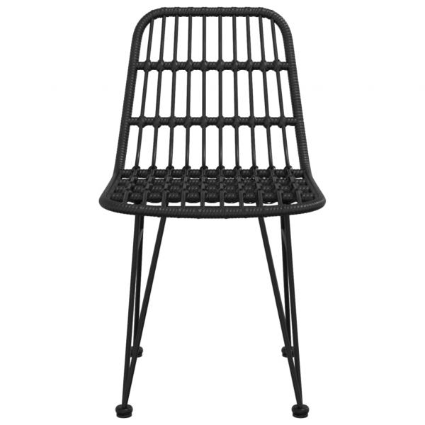 Gartenstühle 2 Stk. Schwarz 48x62x84 cm PE-Rattan