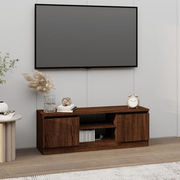 ARDEBO.de - TV-Schrank mit Tür Braun Eichen-Optik 102x30x36 cm