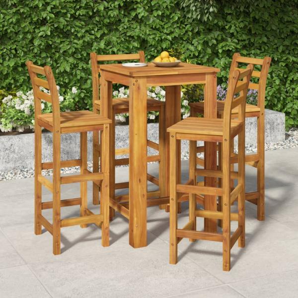 ARDEBO.de - 5-tlg. Gartenbar-Set Massivholz Akazie