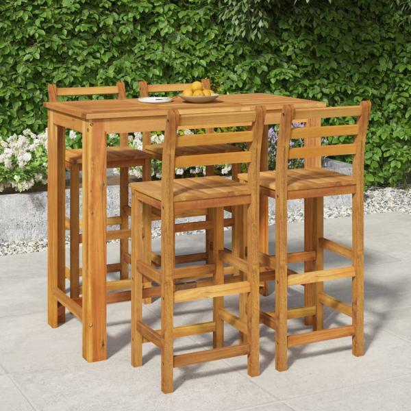 ARDEBO.de - 5-tlg. Gartenbar-Set Massivholz Akazie