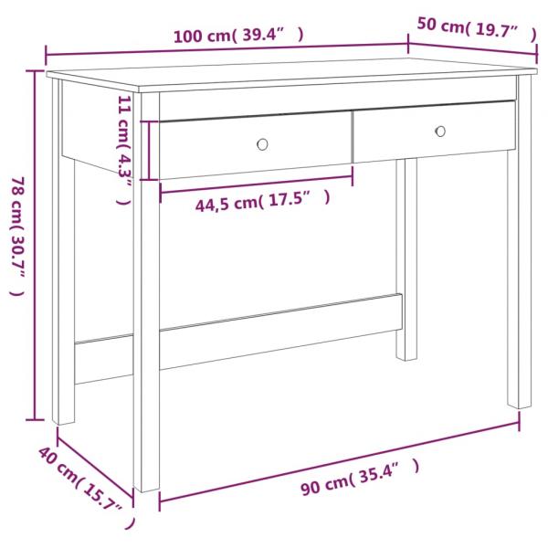 Schreibtisch mit Schubladen 100x50x78 cm Massivholz Kiefer