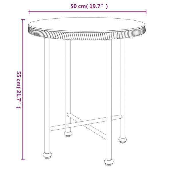 Esstisch Ø50 cm Hartglas und Stahl