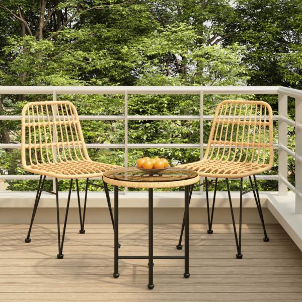 ARDEBO.de - 3-tlg. Garten-Essgruppe Poly Rattan