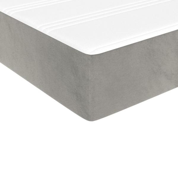 Boxspringbett mit Matratze Hellgrau 90x190 cm Samt