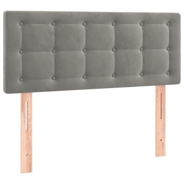 Boxspringbett mit Matratze Hellgrau 90x190 cm Samt