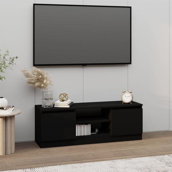 ARDEBO.de - TV-Schrank mit Tür Schwarz 102x30x36 cm