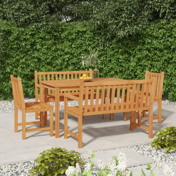 ARDEBO.de - 5-tlg. Garten-Essgruppe Massivholz Teak