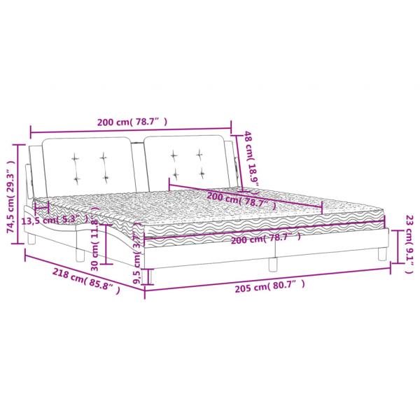 Bett mit Matratze Schwarz 200x200 cm Kunstleder