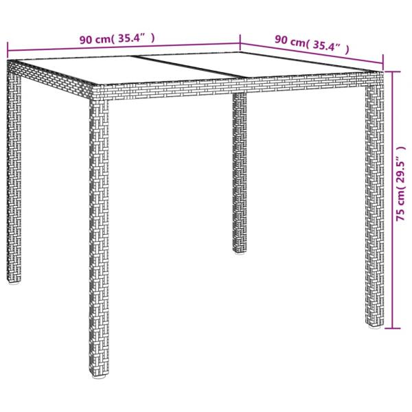 5-tlg. Garten-Essgruppe mit Kissen Grau Poly Rattan