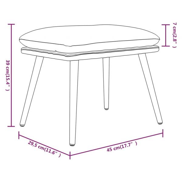 Fußhocker Creme 45x29,5x35 cm Stoff und Kunstleder