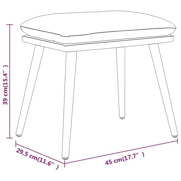 Fußhocker Cremeweiß 45x29,5x35 cm Samt