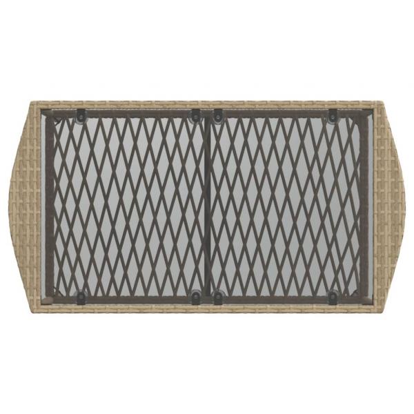 4-tlg. Garten-Sofagarnitur mit Kissen Beige Poly Rattan