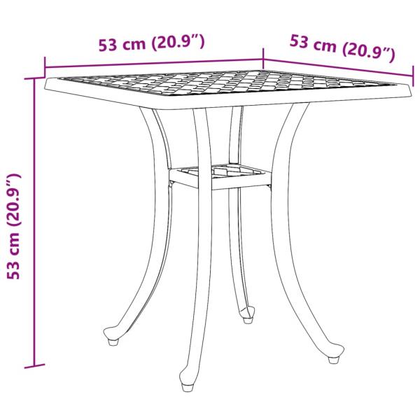 Gartentisch Weiß 53x53x53 cm Aluminiumguss