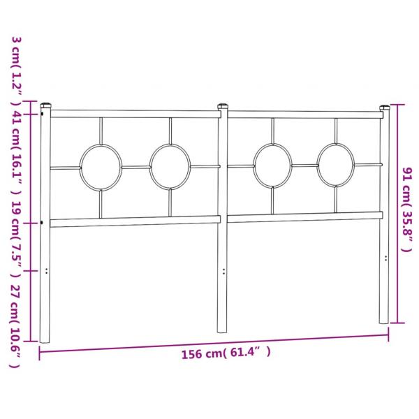 Kopfteil Metall Schwarz 150 cm