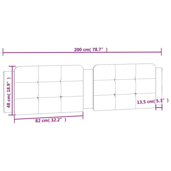 Kopfteil-Kissen Braun 200 cm Kunstleder