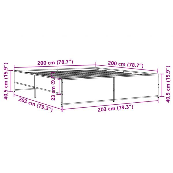 Bettgestell Schwarz 200x200 cm Holzwerkstoff und Metall