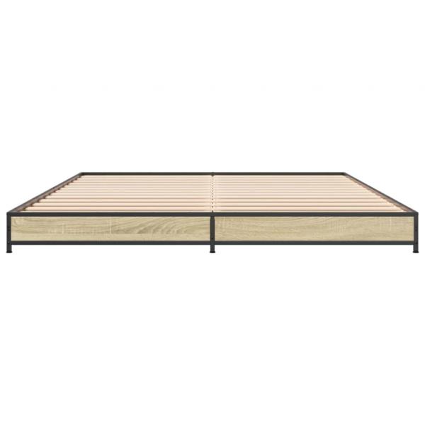 Bettgestell Sonoma-Eiche 140x190 cm Holzwerkstoff und Metall