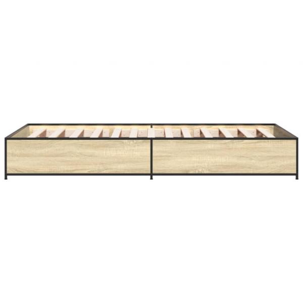 Bettgestell Sonoma-Eiche 90x190 cm Holzwerkstoff und Metall