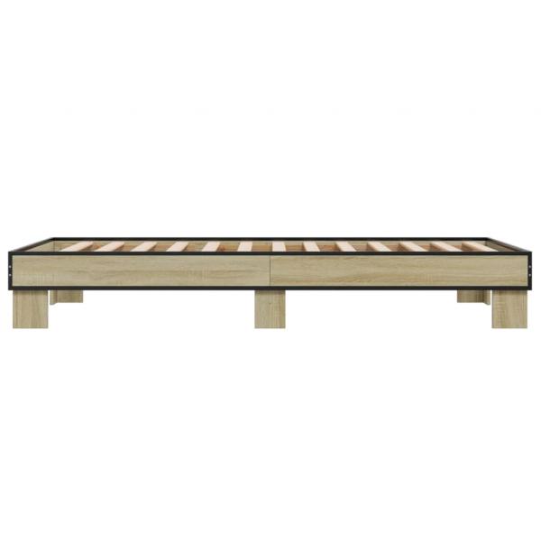 Bettgestell Sonoma-Eiche 75x190 cm Holzwerkstoff und Metall