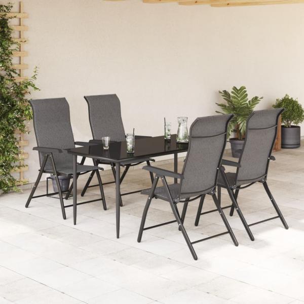 Gartenstühle 4 Stk. Klappbar Grau Poly Rattan