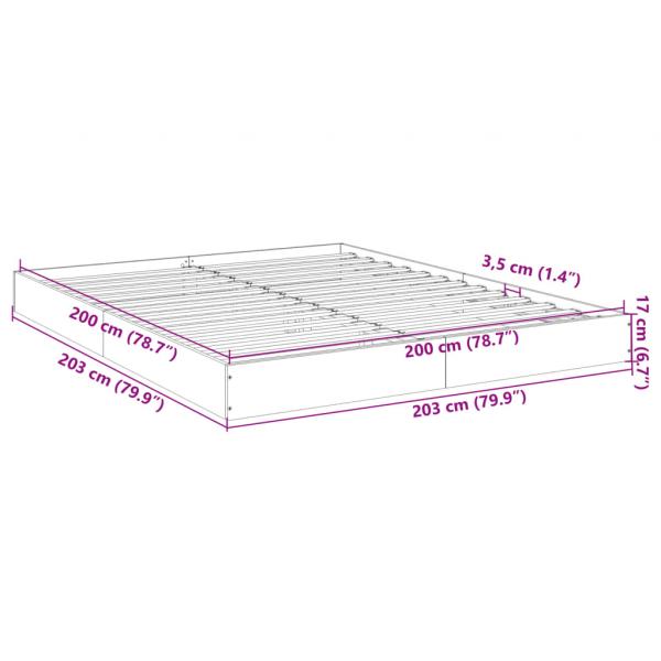 Bettgestell Braun Eichen-Optik 200x200 cm Holzwerkstoff