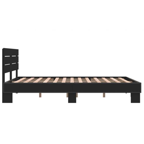 Bettgestell Schwarz 140x190 cm Holzwerkstoff und Metall