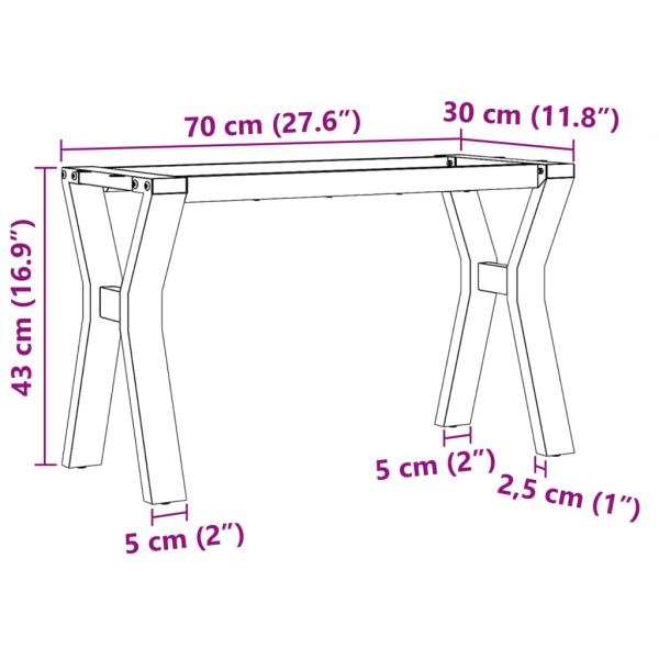 Couchtisch-Gestell in Y-Form 70x30x43 cm Gusseisen