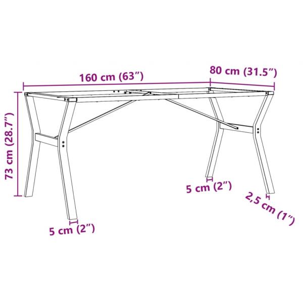 Esstisch-Gestell in Y-Form 160x80x73 cm Gusseisen