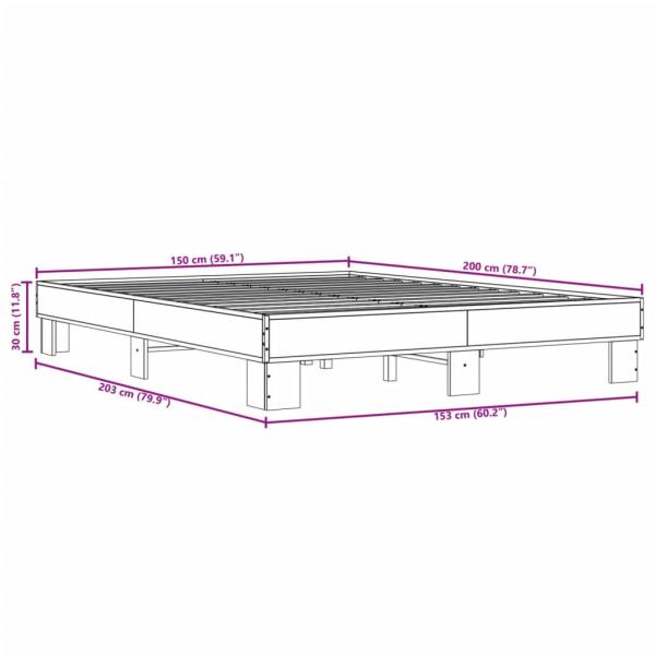 Bettgestell Schwarz 150x200 cm Holzwerkstoff und Metall