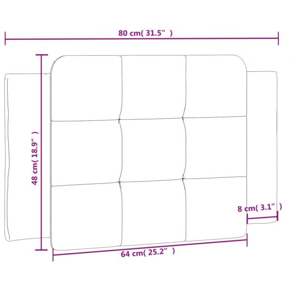 Kopfteil-Kissen Weiß und Schwarz 80 cm Kunstleder