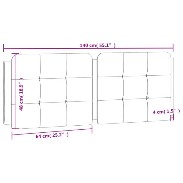 Kopfteil-Kissen Grau 140 cm Kunstleder