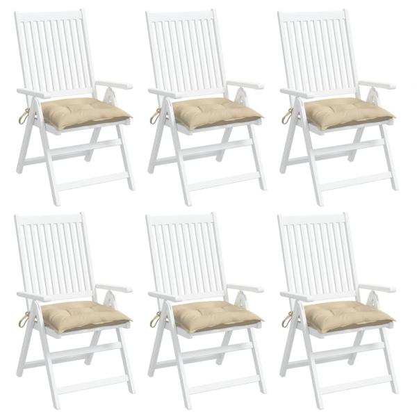 Stuhlkissen 6 Stk. Beige 40x40x7 cm Oxford-Gewebe