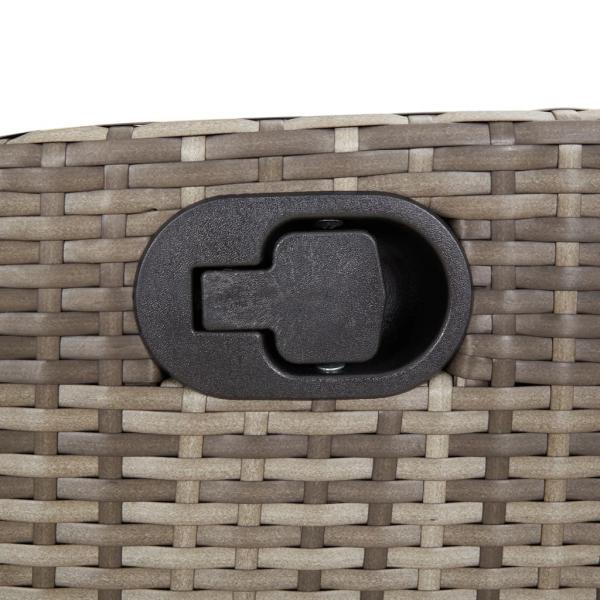 3-tlg. Garten-Essgruppe mit Kissen Grau Poly Rattan