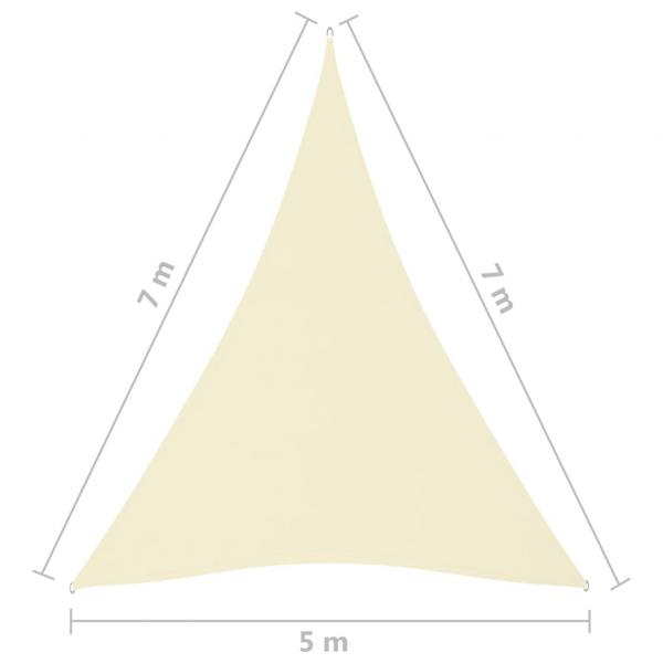 Sonnensegel Oxford-Gewebe Dreieckig 5x7x7 m Creme