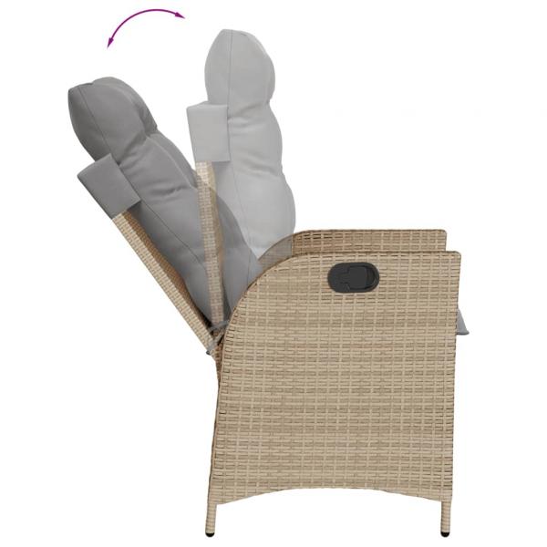 7-tlg. Garten-Essgruppe mit Kissen Beigemischung Poly Rattan