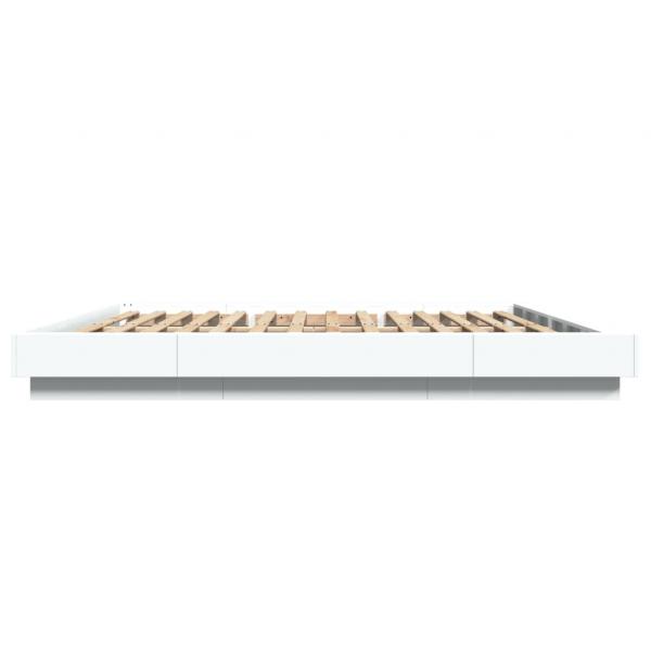 Bettgestell mit LED Weiß 180x200 cm Holzwerkstoff