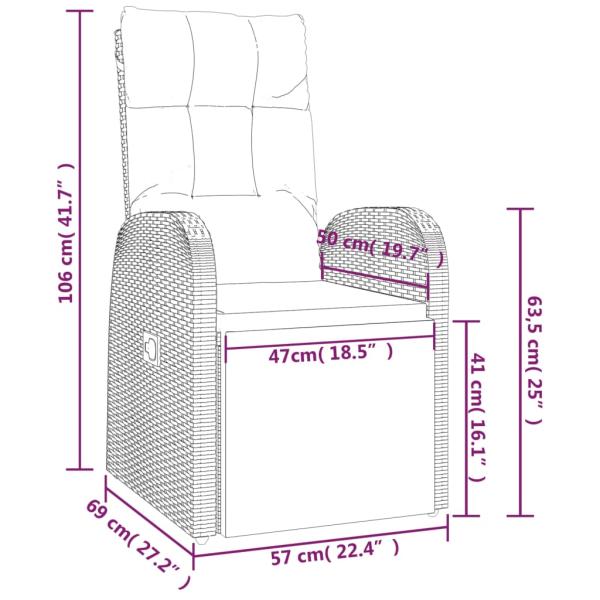 2-tlg. Garten-Lounge-Set Schwarz Poly Rattan & Stahl