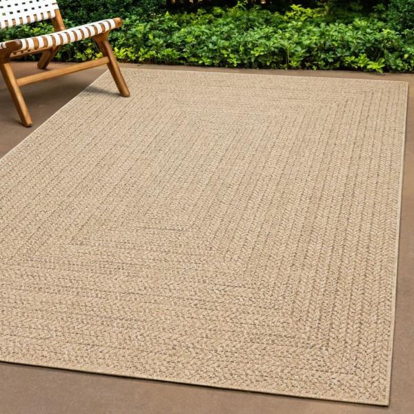 ARDEBO.de - Teppich ZIZUR 240x340 cm Jute-Optik Indoor und Outdoor