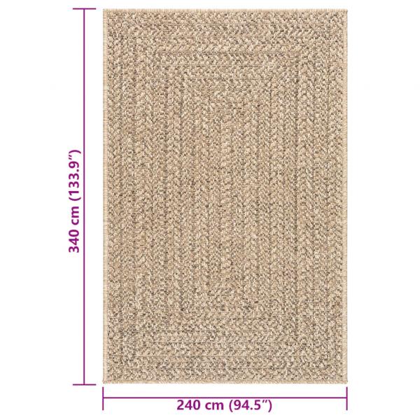 Teppich ZIZUR 240x340 cm Jute-Optik Indoor und Outdoor